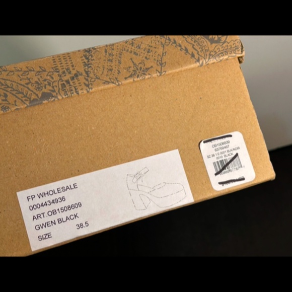 Free People Gwen Mary Jane Leather Platform Heels Shoes Black Size US 8/EU 38.5 - Picture 16 of 16